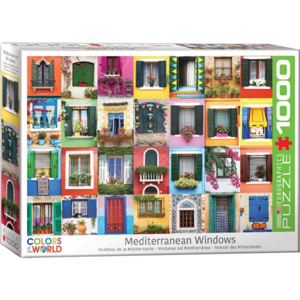 Kolory Świata- Kolorowe okna domów nad morzem (1000el.) - Sklep Art Puzzle